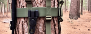 An image of the best gear strap for saddle hunting wrapped around a tree