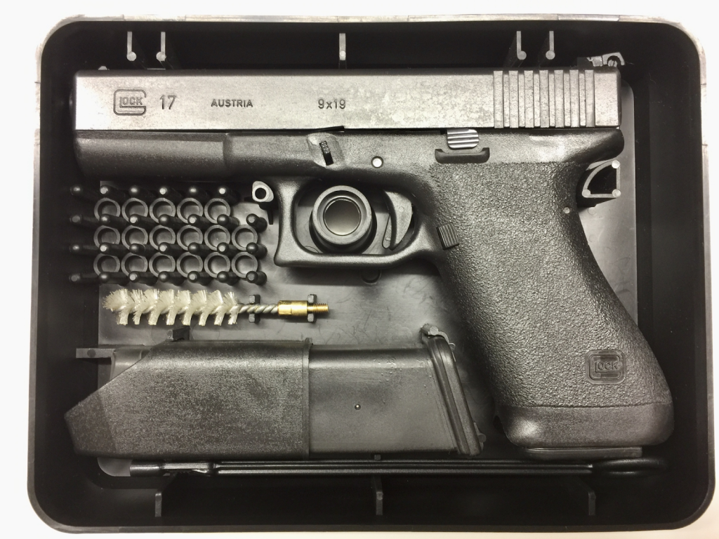 An image of pistol on its original box
